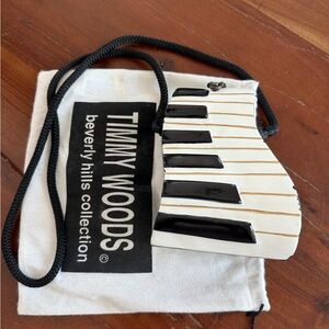 Timmy Woods Piano Keyboard Black and White Acadia Wood Clutch